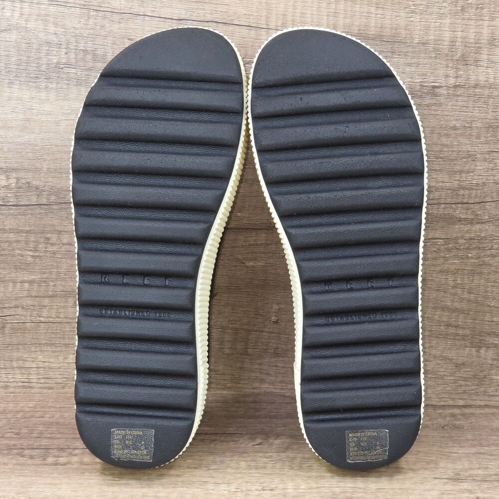Reef Water Vista Higher Platform Women's Size 9 Black Cream Sandals - Picture 8 of 9